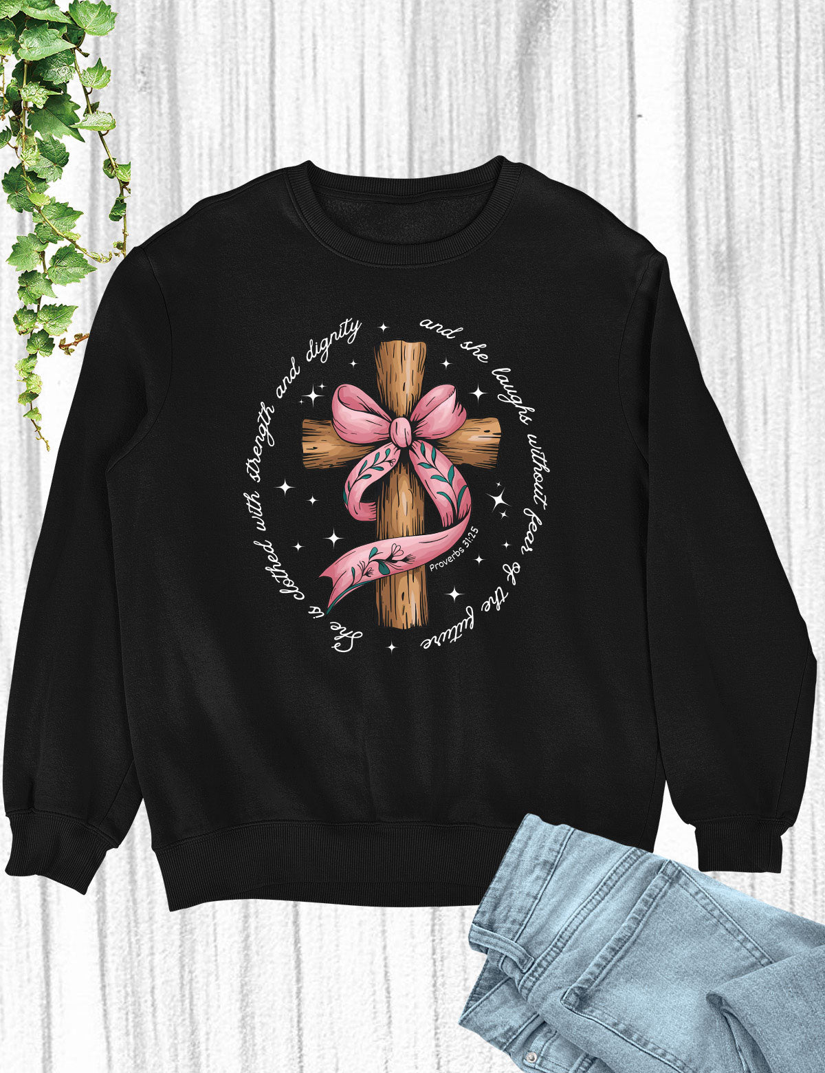 She is Bible Verse Coquette Long Sleeve Christian Shirts
