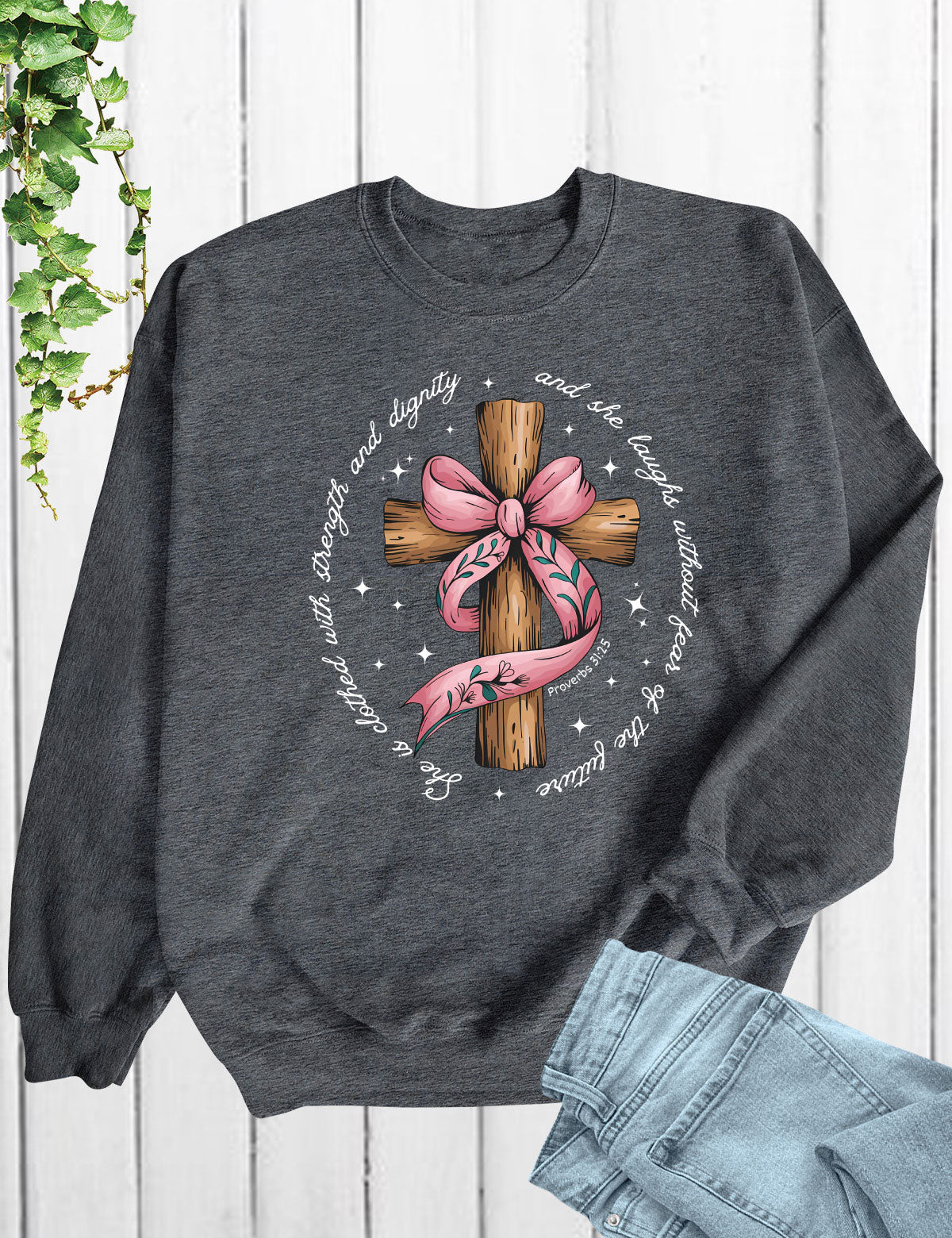 She is Bible Verse Coquette Long Sleeve Christian Shirts
