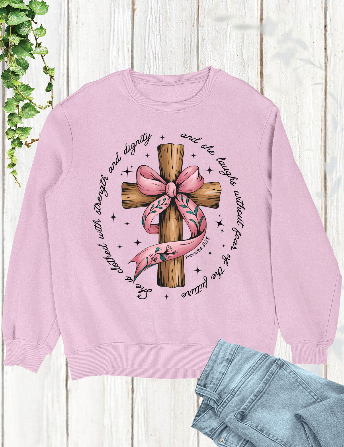 She is Bible Verse Coquette Long Sleeve Christian Shirts