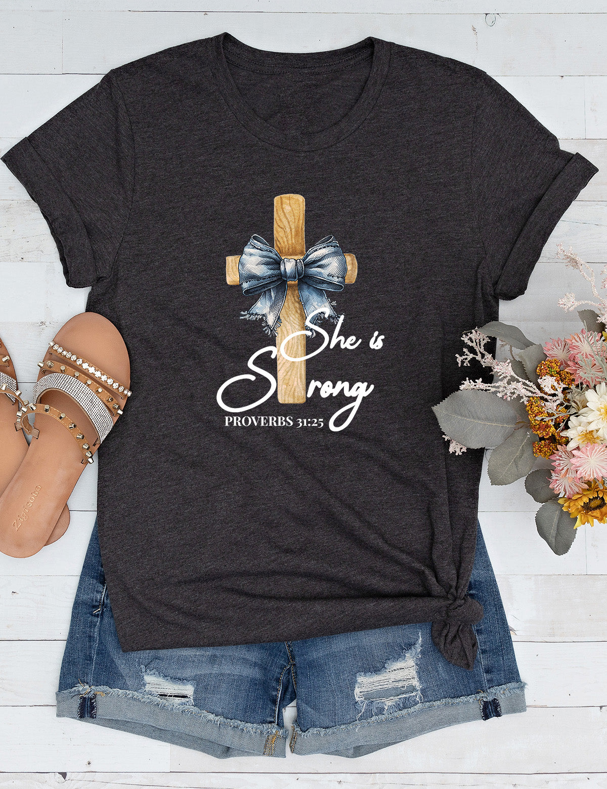 She is Strong Proverbs 31:25 Long Sleeve Womens T Shirts