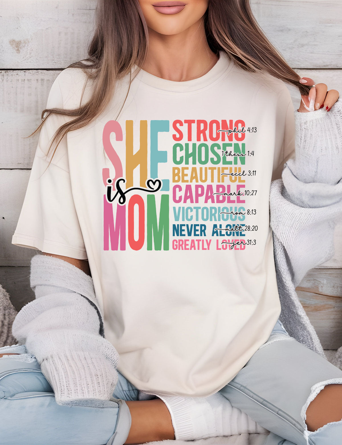 She Is Mom Christian Shirts For Women