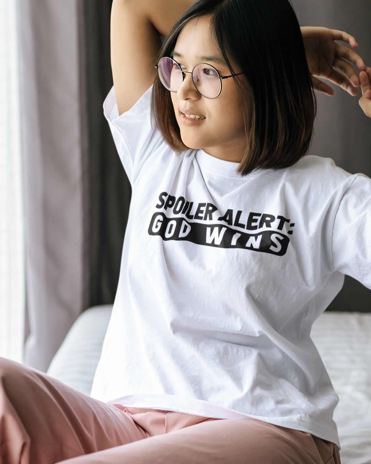 Spoiler Alert God Wins Christian Religious Tee Shirts
