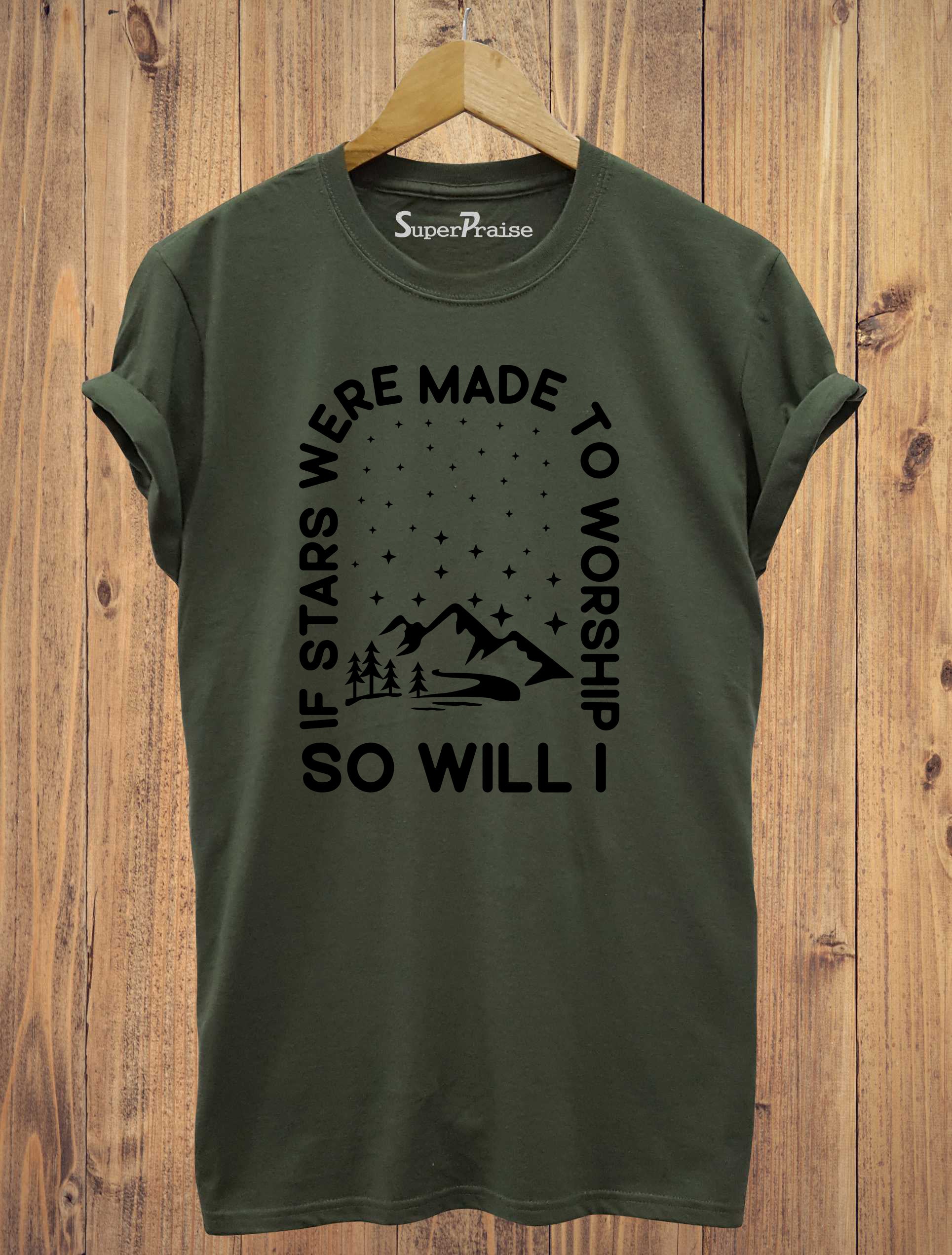 If Stars Were Made to Worship So Will I Retro Christian Tshirt