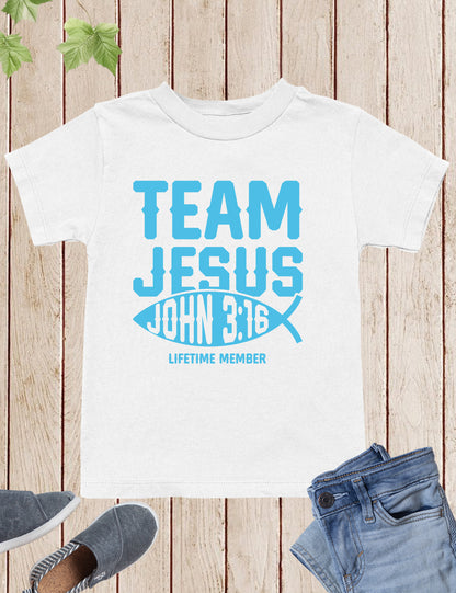 Team Jesus John 3:16 Lifetime Member Born Again Kids Shirts