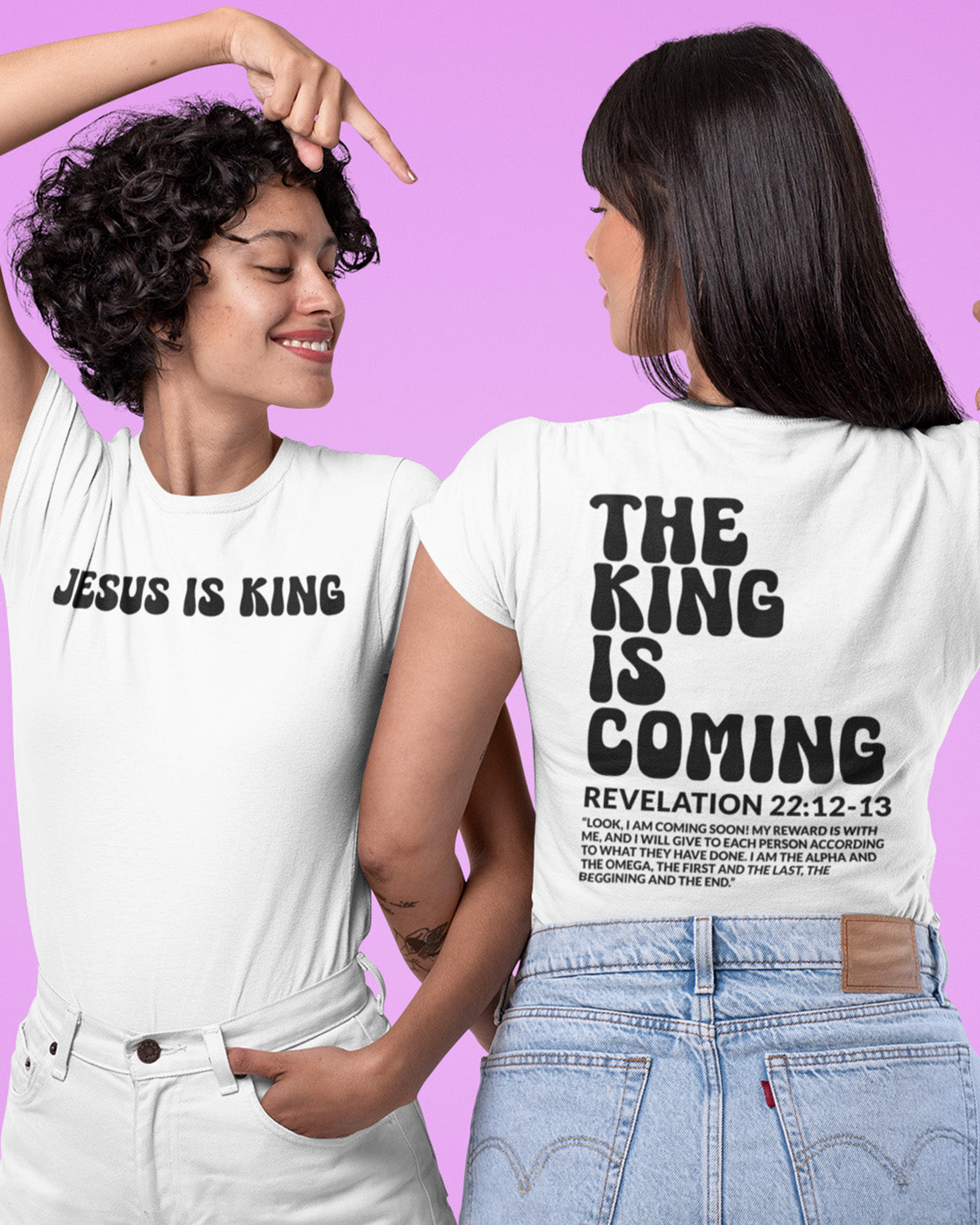 The King is Coming Revelation Jesus Bible Verse Front back T Shirt