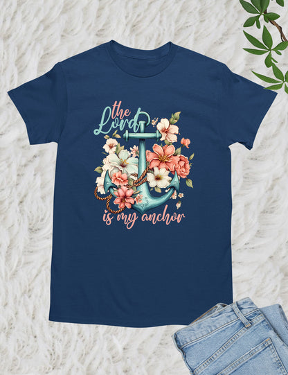 The Lord is My Anchor Bible Flower T Shirt