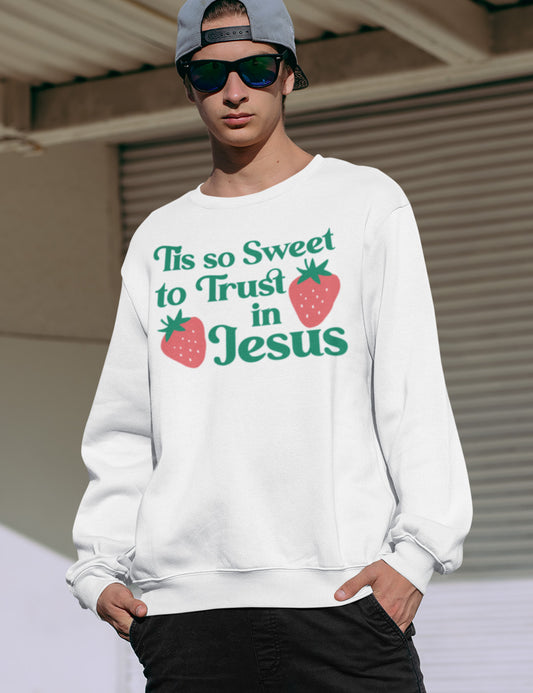 Tis So Sweet to Trust In Jesus Boho Trendy Sweatshirt