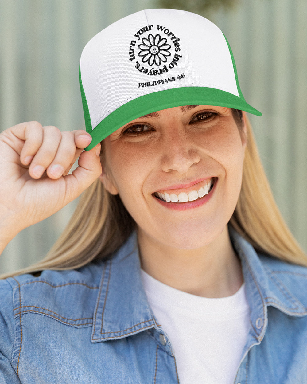 Turn Your Worries into Prayer Cap Trucker Hat