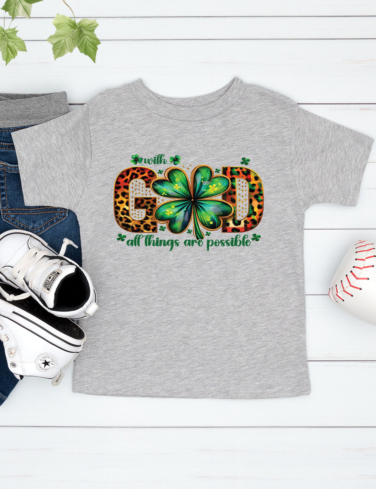 With God all Things are Possible Kids Patrick’s Day Shirt