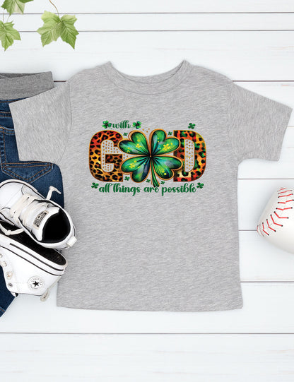 With God all Things are Possible Kids Patrick’s Day Shirt