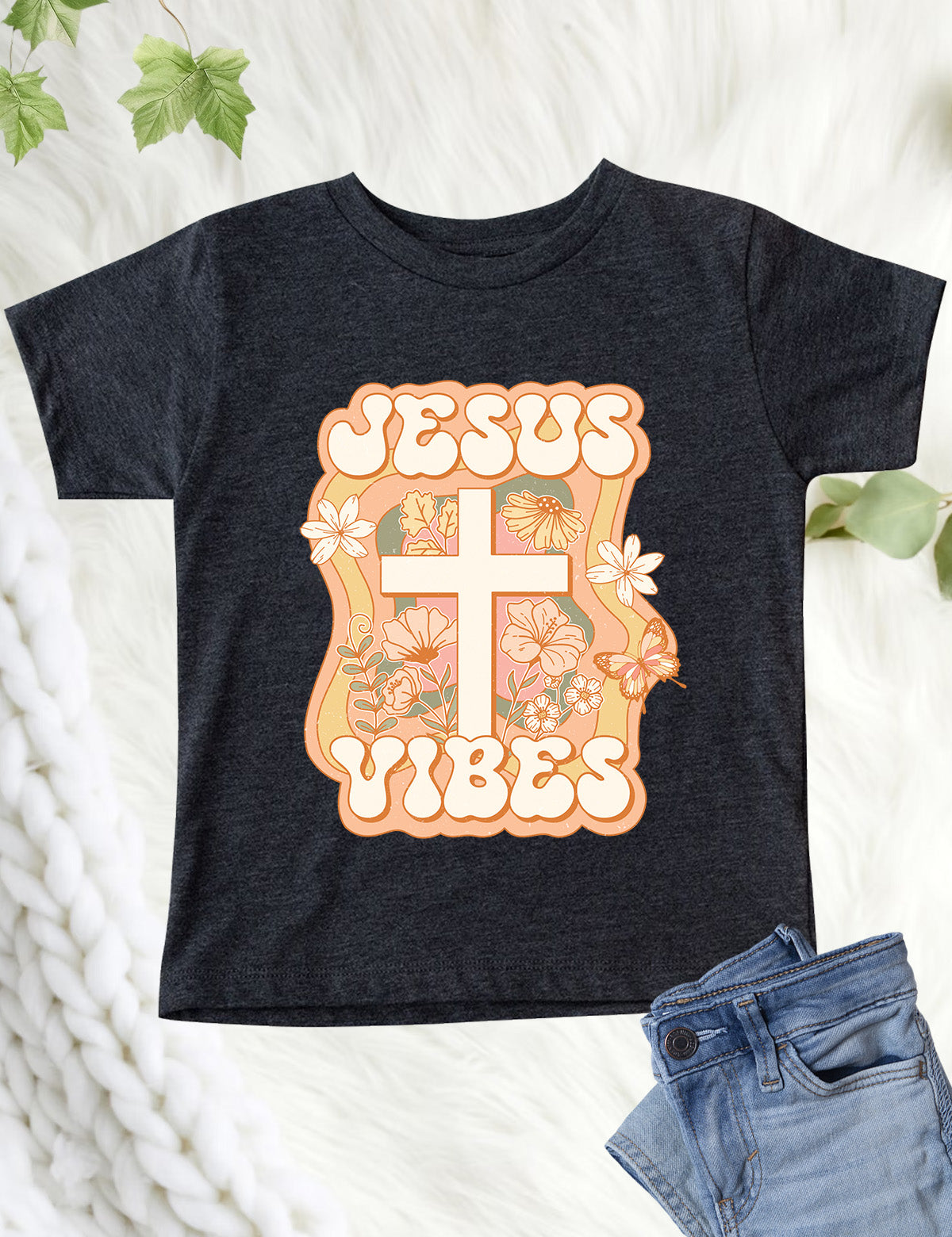 Jesus Vibes Vintage Kids T Shirt