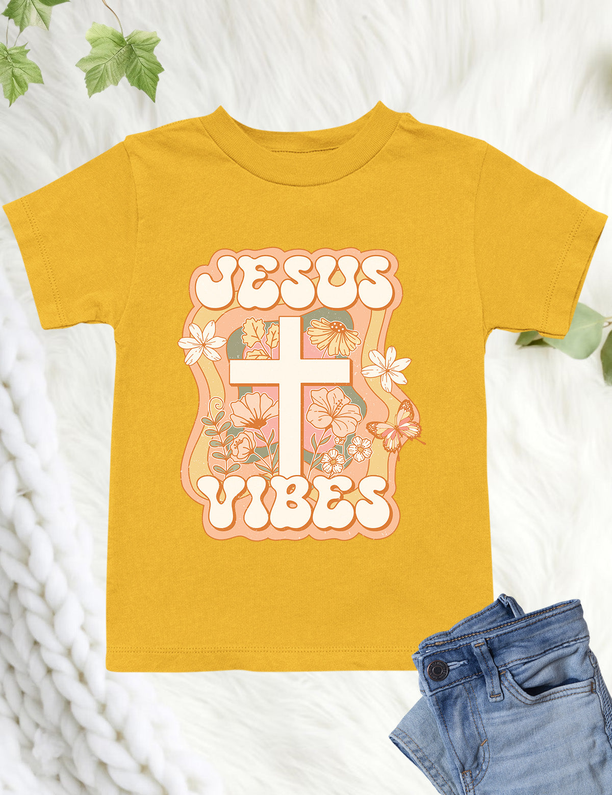 Jesus Vibes Vintage Kids T Shirt