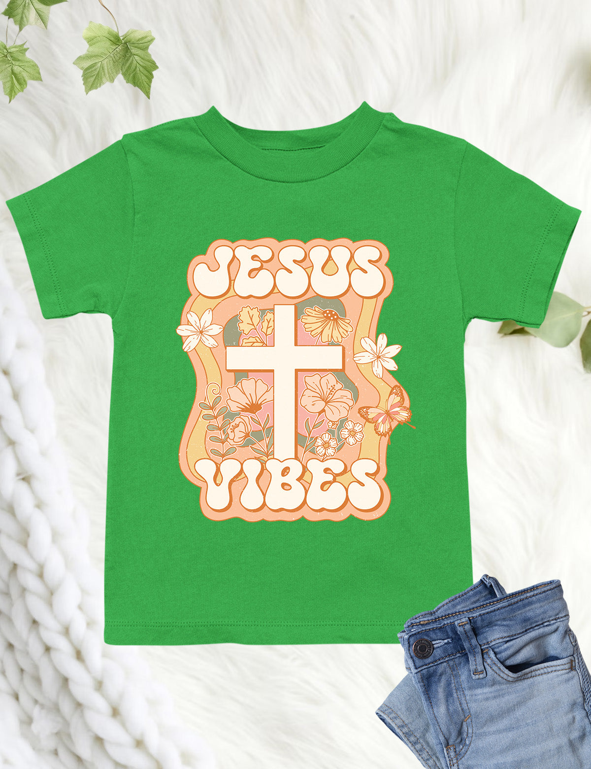 Jesus Vibes Vintage Kids T Shirt
