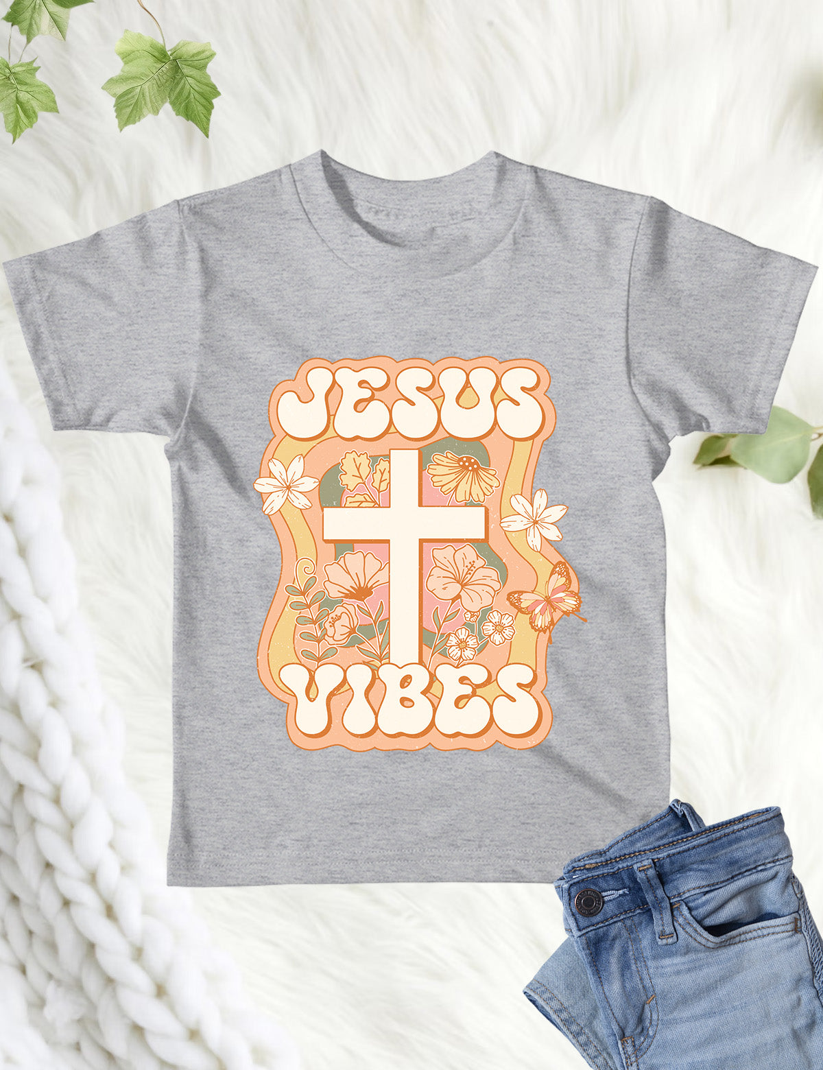 Jesus Vibes Vintage Kids T Shirt