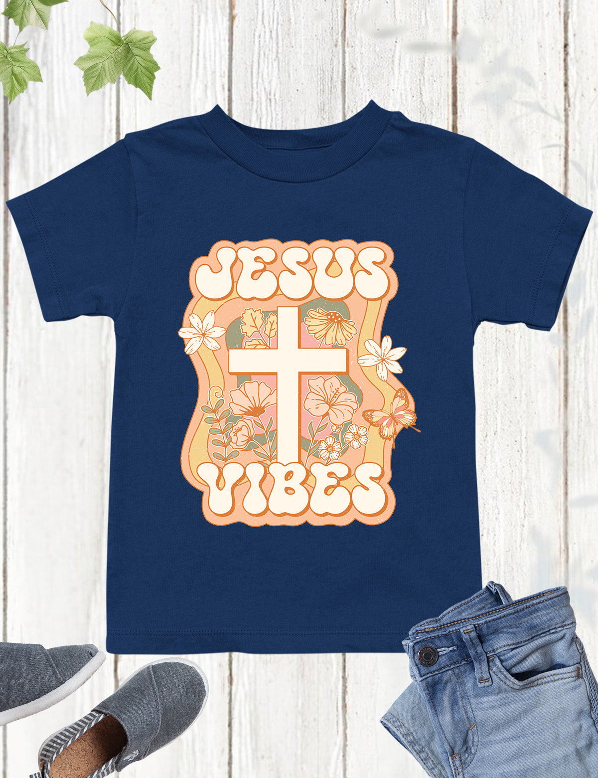 Jesus Vibes Vintage Kids T Shirt