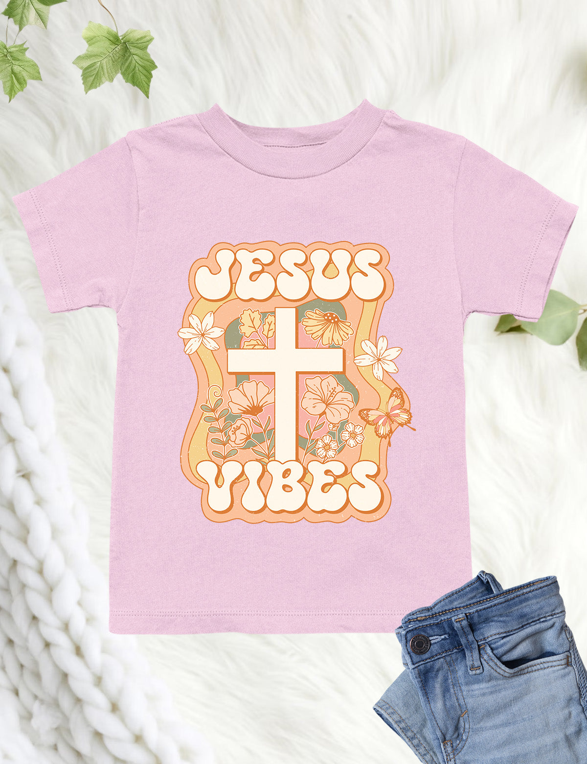 Jesus Vibes Vintage Kids T Shirt