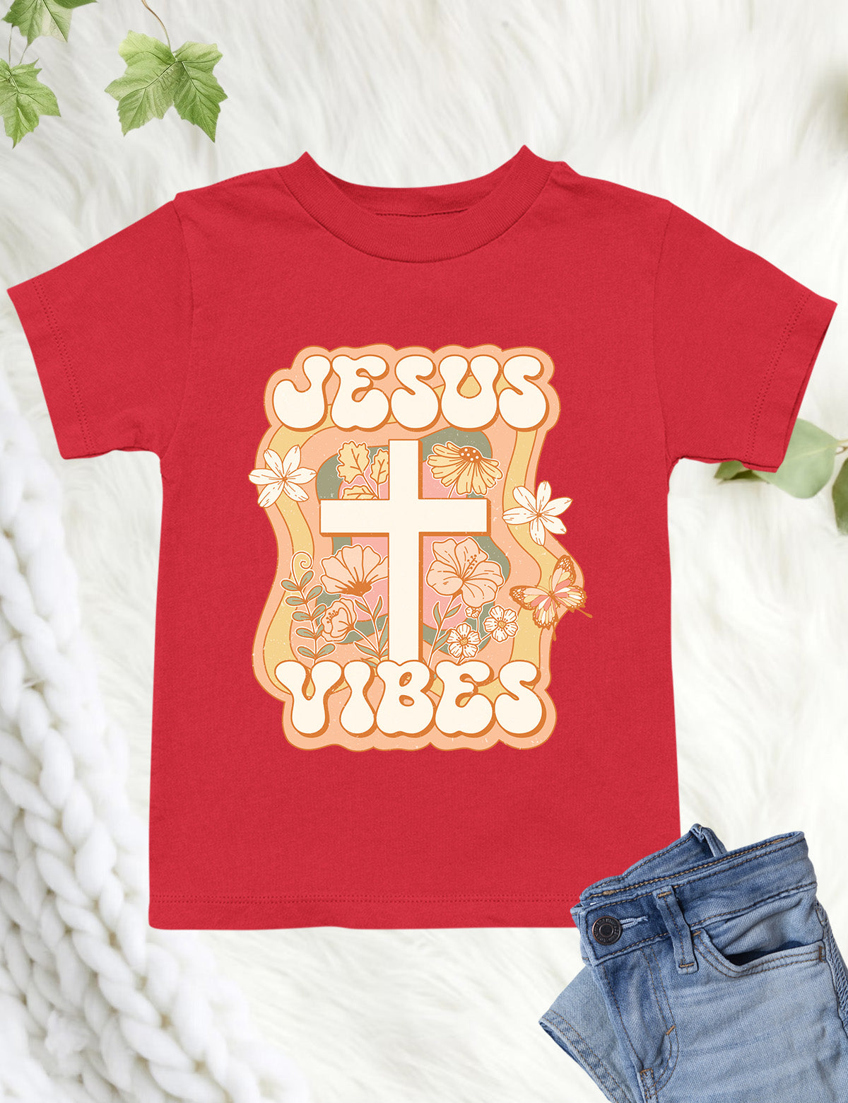 Jesus Vibes Vintage Kids T Shirt