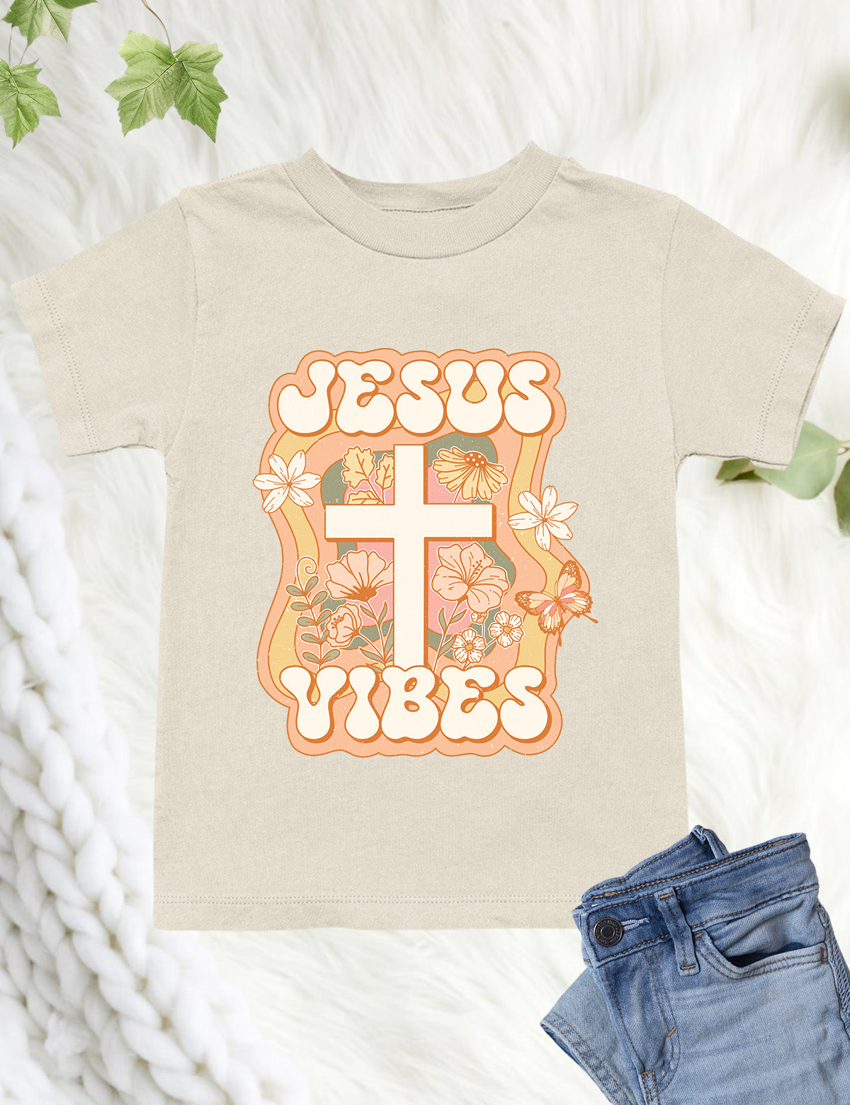 Jesus Vibes Vintage Kids T Shirt
