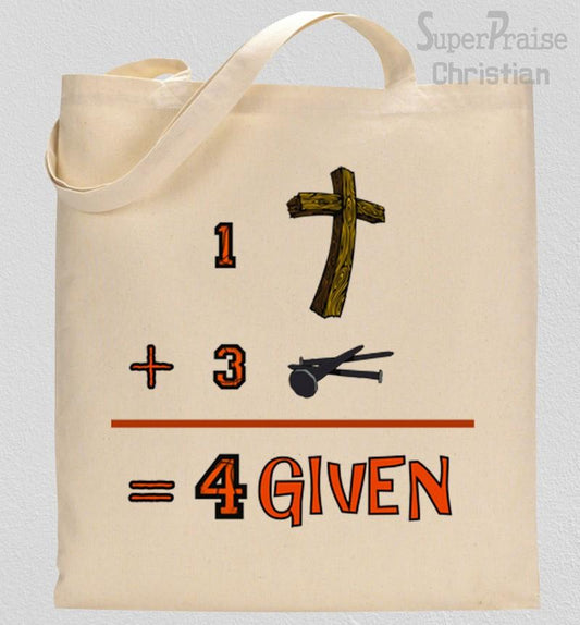 1+3=4 Given Jesus Tote Bag
