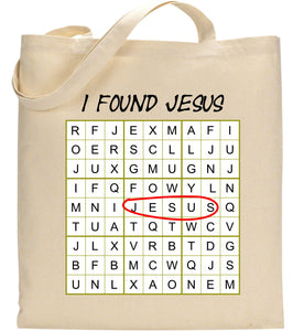 I Found Jesus Sudoku Puzzle Words Play Christian Tote Bag Gift