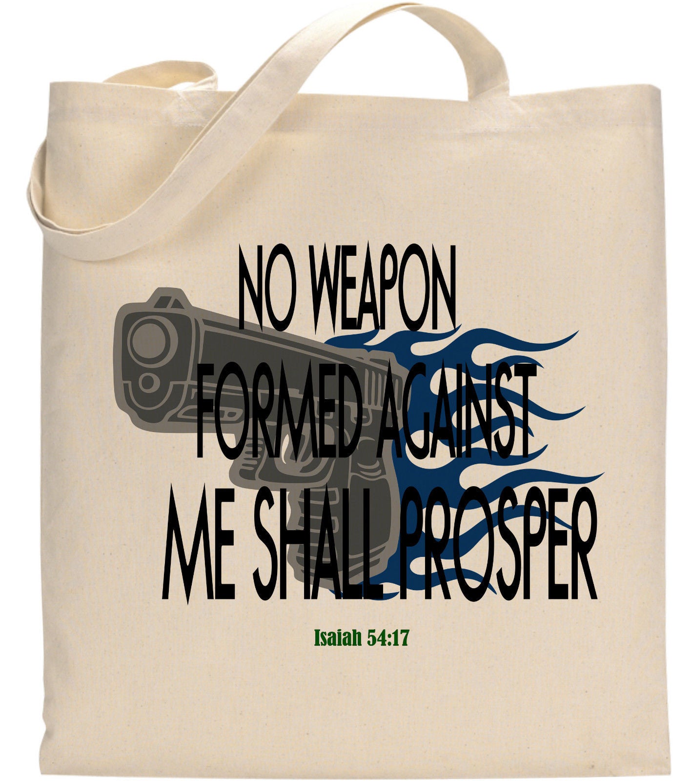 No Weapon Formed Against Me Shall Prosper Christian Tote Bag