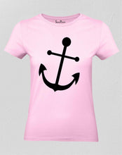 Christian Women T Shirt Anchor Faith Slogan Tee Pink tee