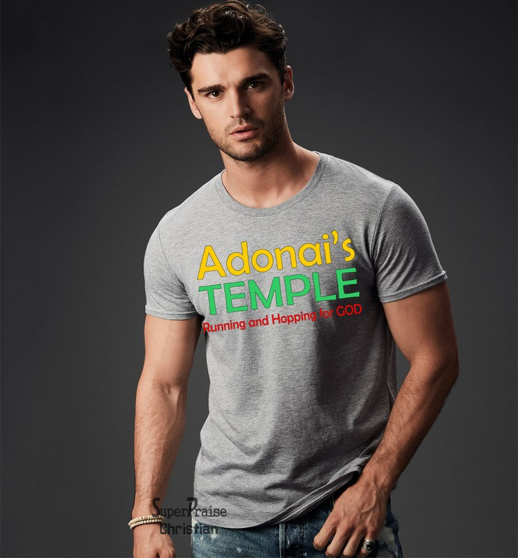 Adonai's Temple Running & Hoping for God Christian T-shirt - Super Praise Christian