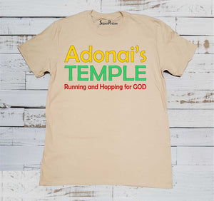Adonai's Temple Running & Hoping for God Christian Beige T-shirt