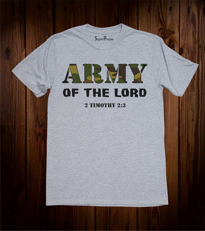 Army of The Lord Scripture Christian Grey T Shirt