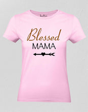 Christian Women T Shirt Blessed Mama Jesus Pink tee