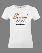 Christian Women T Shirt Blessed Mama Jesus White tee