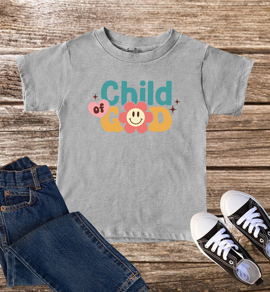 Child of God Religious Faith Easter Spring Retro Christian Kids TShirt