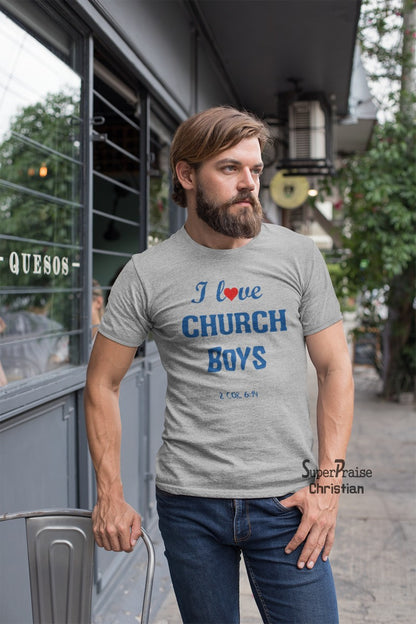 I Love Church Boys Bible Scripture Christian T Shirt -Super Praise Christian