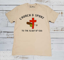 Church & Sport To The Glory of God Christian Beige T Shirt