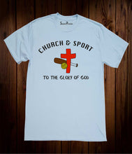 Church & Sport To The Glory of God Christian Sky Blue T Shirt