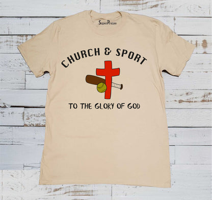 Church the Glory of God Christian Beige T Shirt