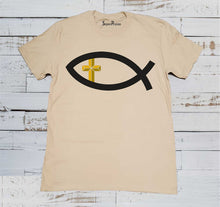 Fish Sign Cross Christian T Shirt