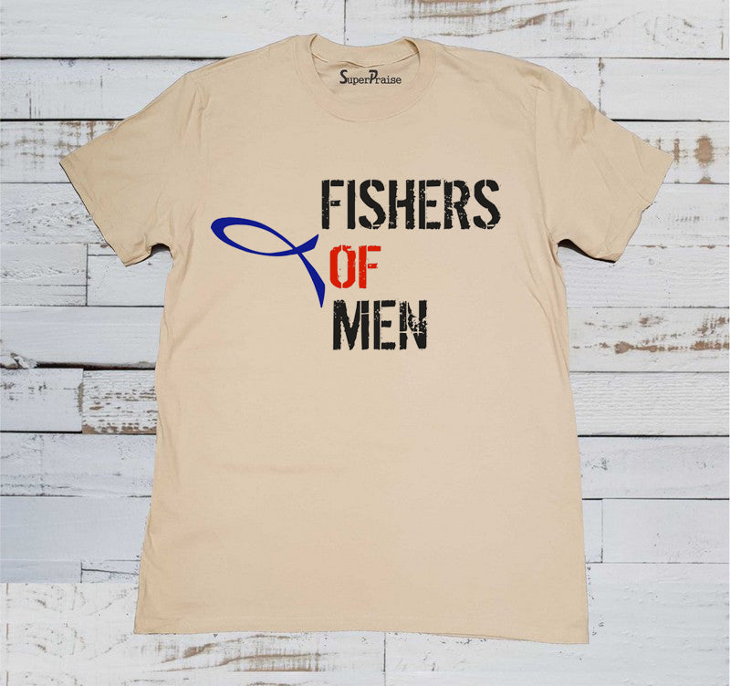 Fishers of Jesus Christ Christian Beige T Shirt