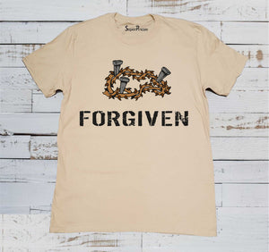 Forgiven God's Love Christian Beige T Shirt