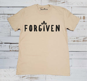 Forgiven Jesus Christ God Love Christian Beige T Shirt