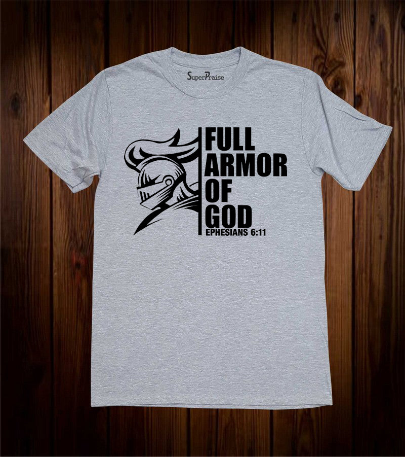 Full Armour Of God Ephesians Christian Grey T-shirt