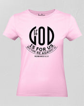 Christian Women T Shirt God Is for Us Jesus Pink tee