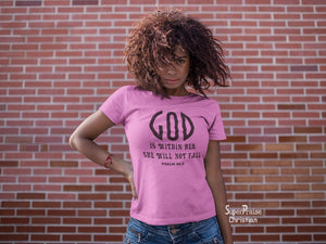 Christian Women T Shirt God Is Within Her Ladies tee tshirt