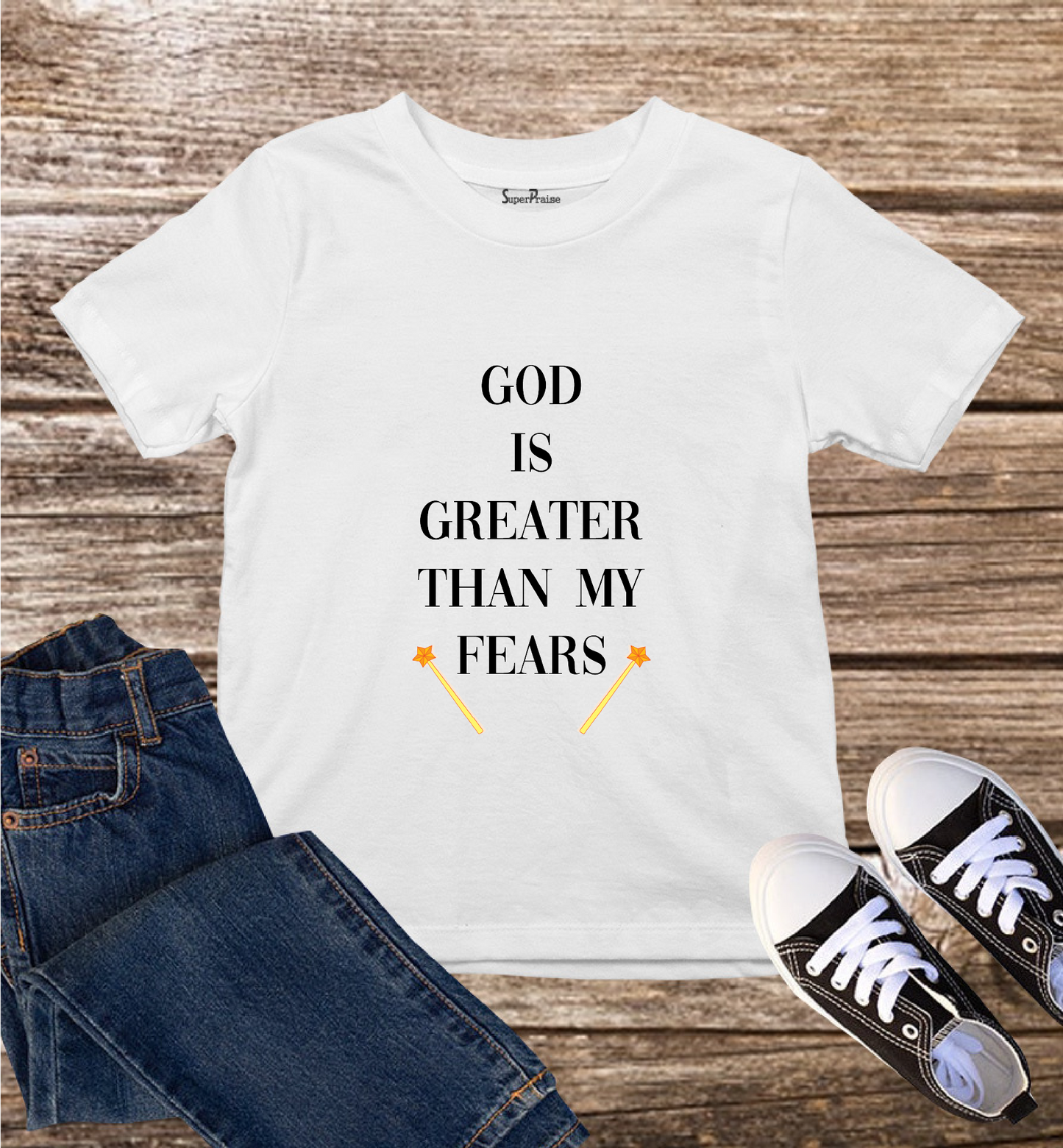 God is Greater  Kids T Shirt