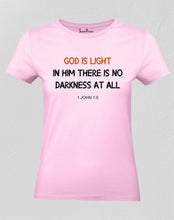Christian Women T Shirt God Is Light Holy Pink tee