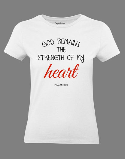 Women Christian T Shirt God Remains Heart Jesus Holy