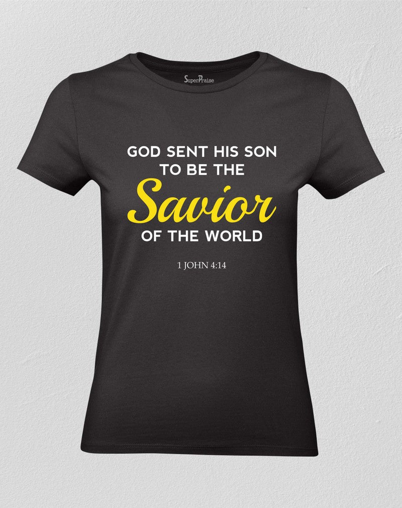 Christian Women T shirt God's Son Savior Of The World