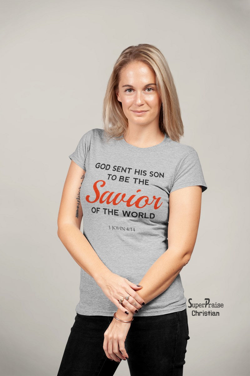 Women Christian T Shirt God Sent Savior