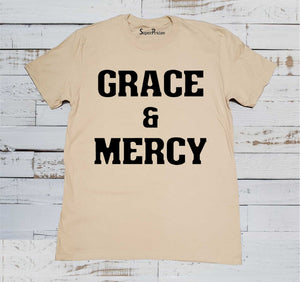 Grace and Mercy Christian Love Religious Jesus Christ Beige T Shirt