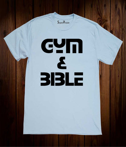 Gym And Bible Jesus Christ Christian Sky Blue T Shirt